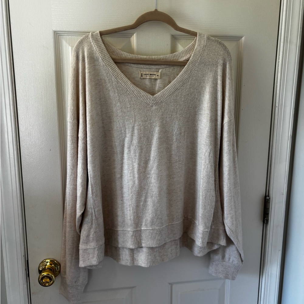 Lucky Brand Beige Knit Top